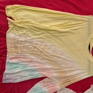 Crown & Ivy Yellow Tie-Dye Long Sleeve Top